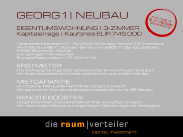 GEORG 1 | Neubau Kapitalanlage mit bis zu 7% Rendite p.a., Mietgarantie 36 Mon., ETW mit SW-Garten!, 83052 Bruckmühl, Erdgeschosswohnung