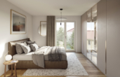 Visualisierung Ansicht Schlafzimmer - SQ21 NEUBAU | Kapitalanlage – MFH 8 Wohneinheiten, Bruckmühl Zentrum, Tiefgarage, Aufzug, Keller