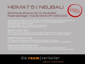 HEIMAT 5 | Kapitalanlage mit bis zu 7% Rendite p.a., Mietgarantie 36 Mon., AfA 5%, modernes EFH!, 83052 Bruckmühl, Einfamilienhaus